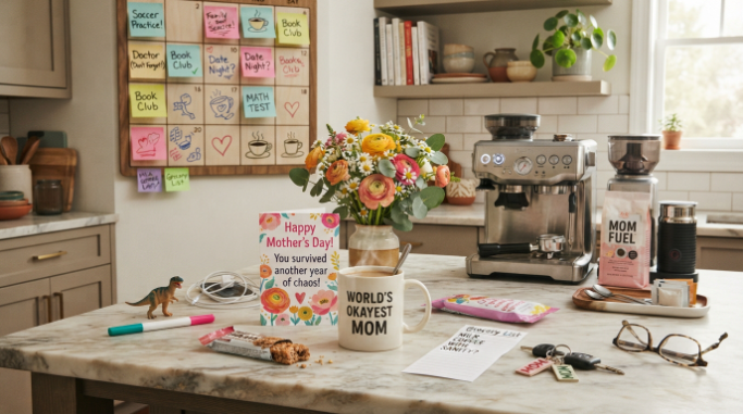 A playful Mother’s Day setup inspired by the busy humor of family life.
