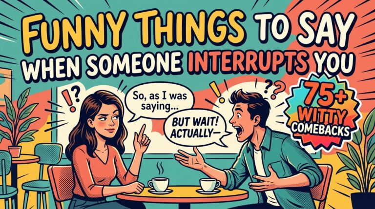 funny things to say when someone interrupts you