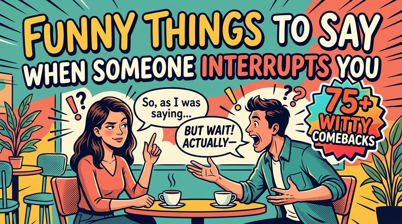 funny things to say when someone interrupts you