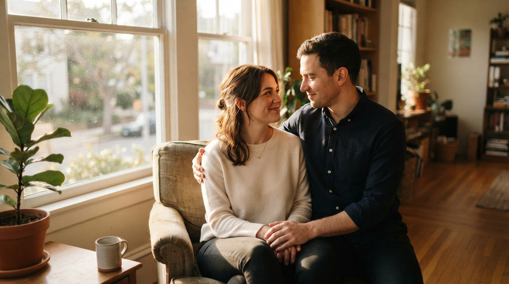 Two people sharing a quiet and meaningful moment together